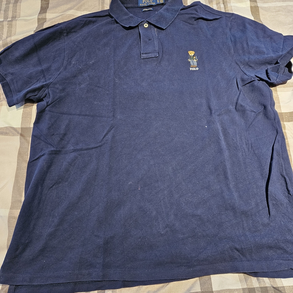 Polo by Ralph Lauren Men's Dark Blue Polo with Bear Logo